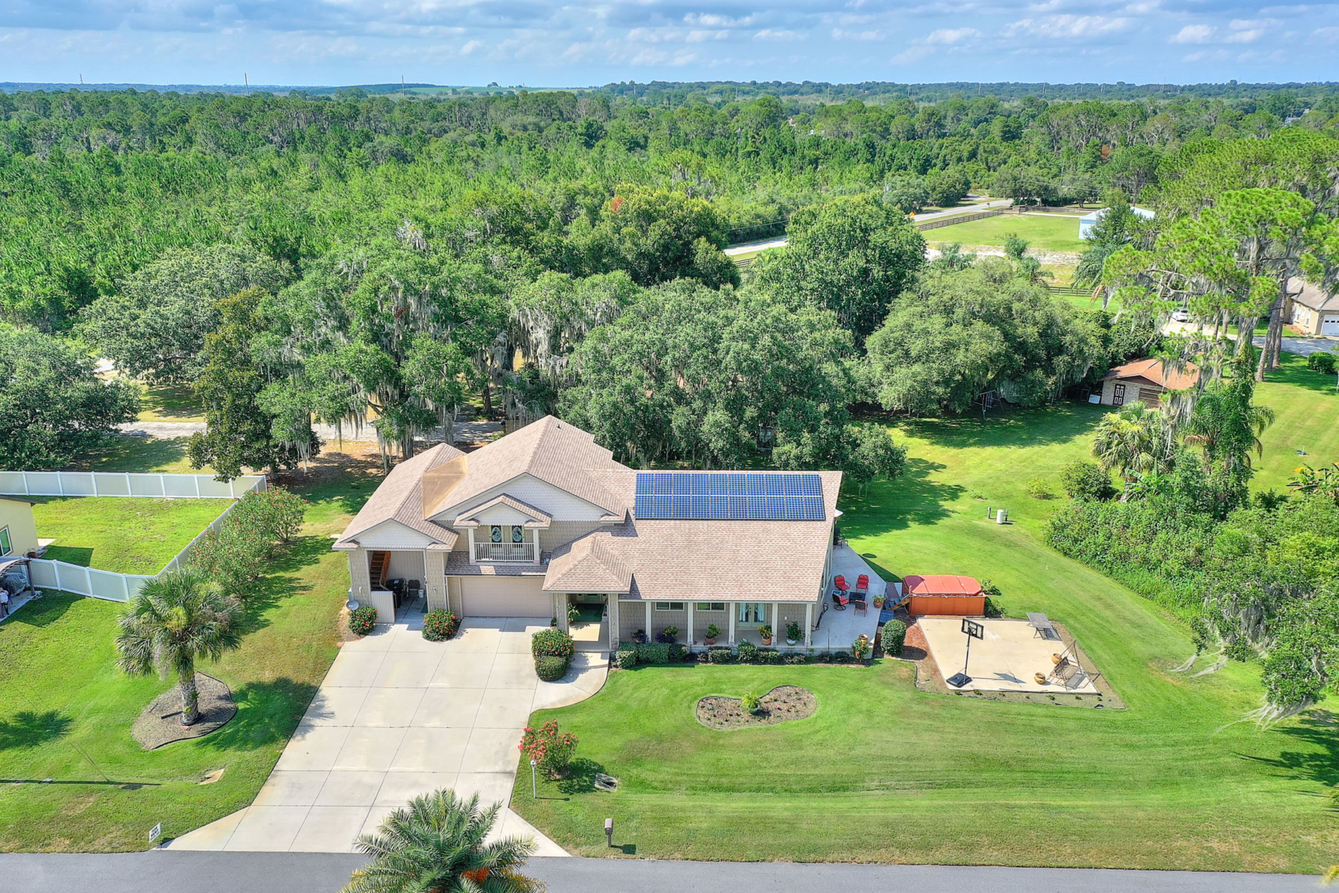 A house with solar panels on the roof.